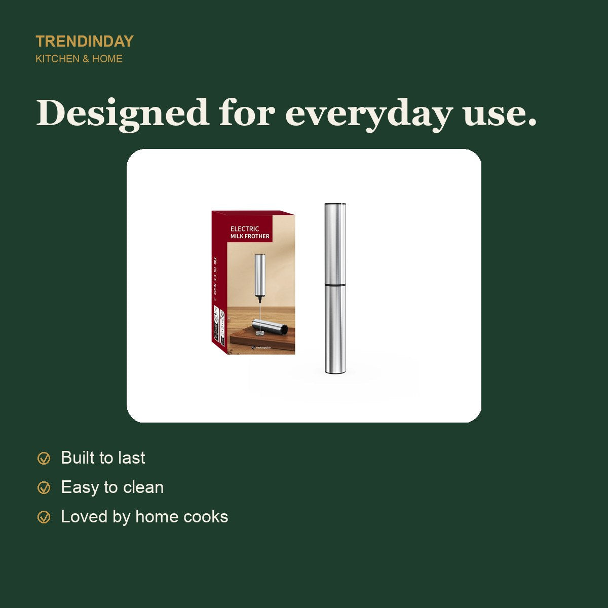 Rechargeable Milk Frother – view 3