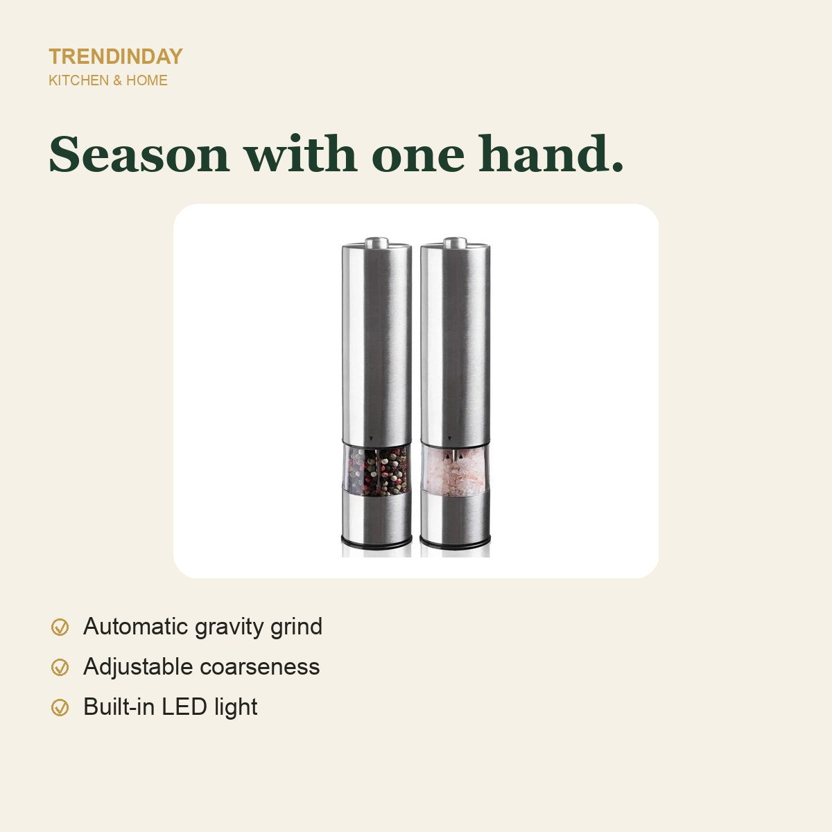 Automatic Salt & Pepper Grinder Set – view 2