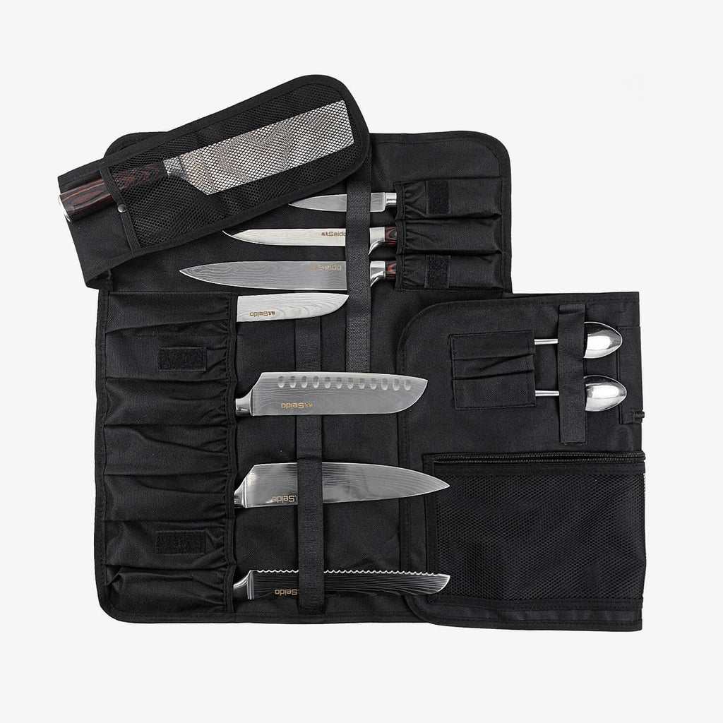 Professional Chef Knife Set with Roll-up Knife Bag
