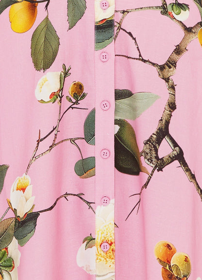 Butterfly Sleeve Midi Dress - Camelia Print