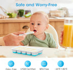 Silicone Ice Cube Trays with Lid & Bin — 4 Pack