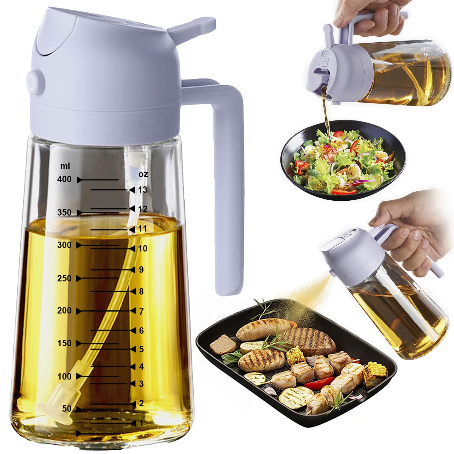 Glass Olive Oil Sprayer — 2-in-1 Mister & Dispenser