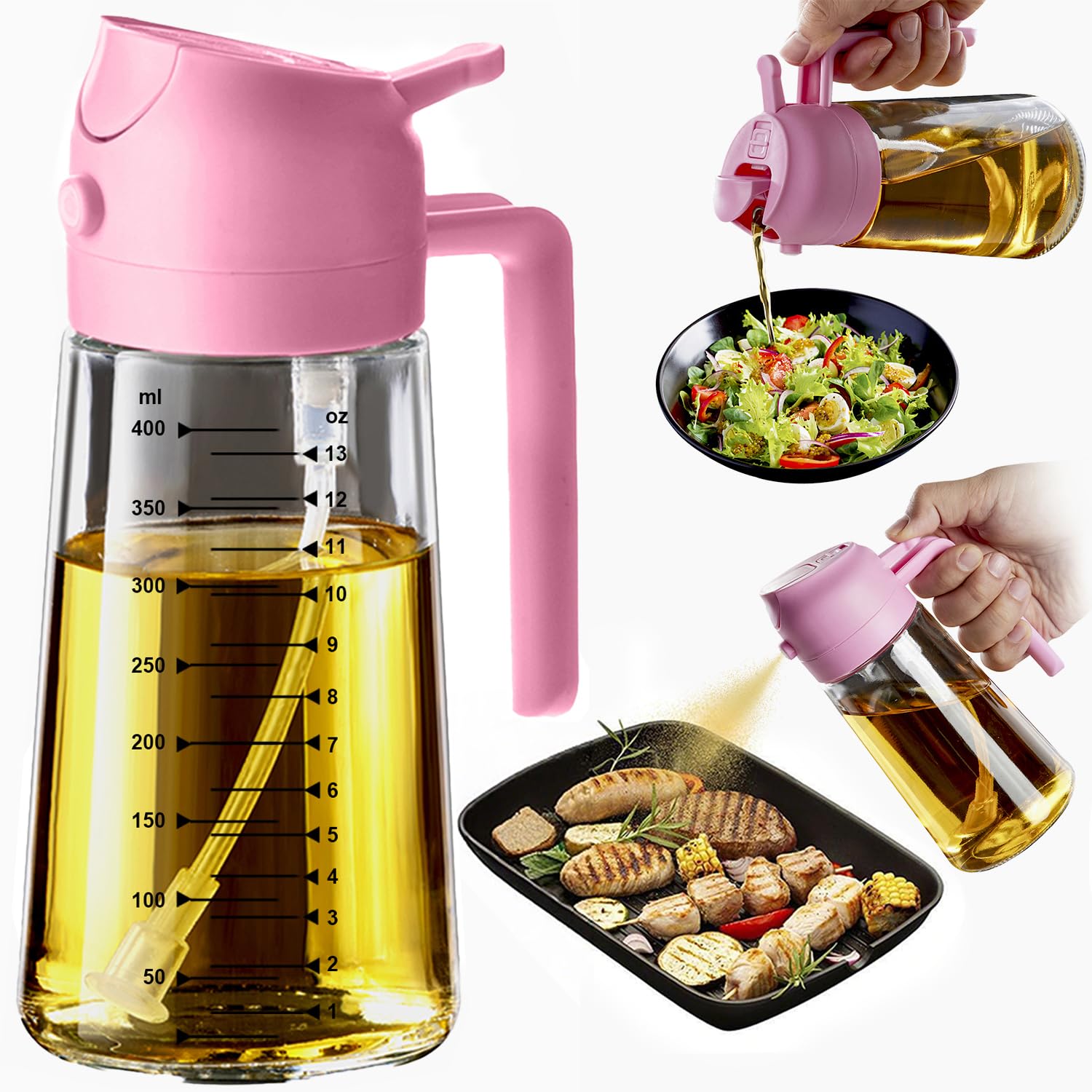Glass Olive Oil Sprayer — 2-in-1 Mister & Dispenser