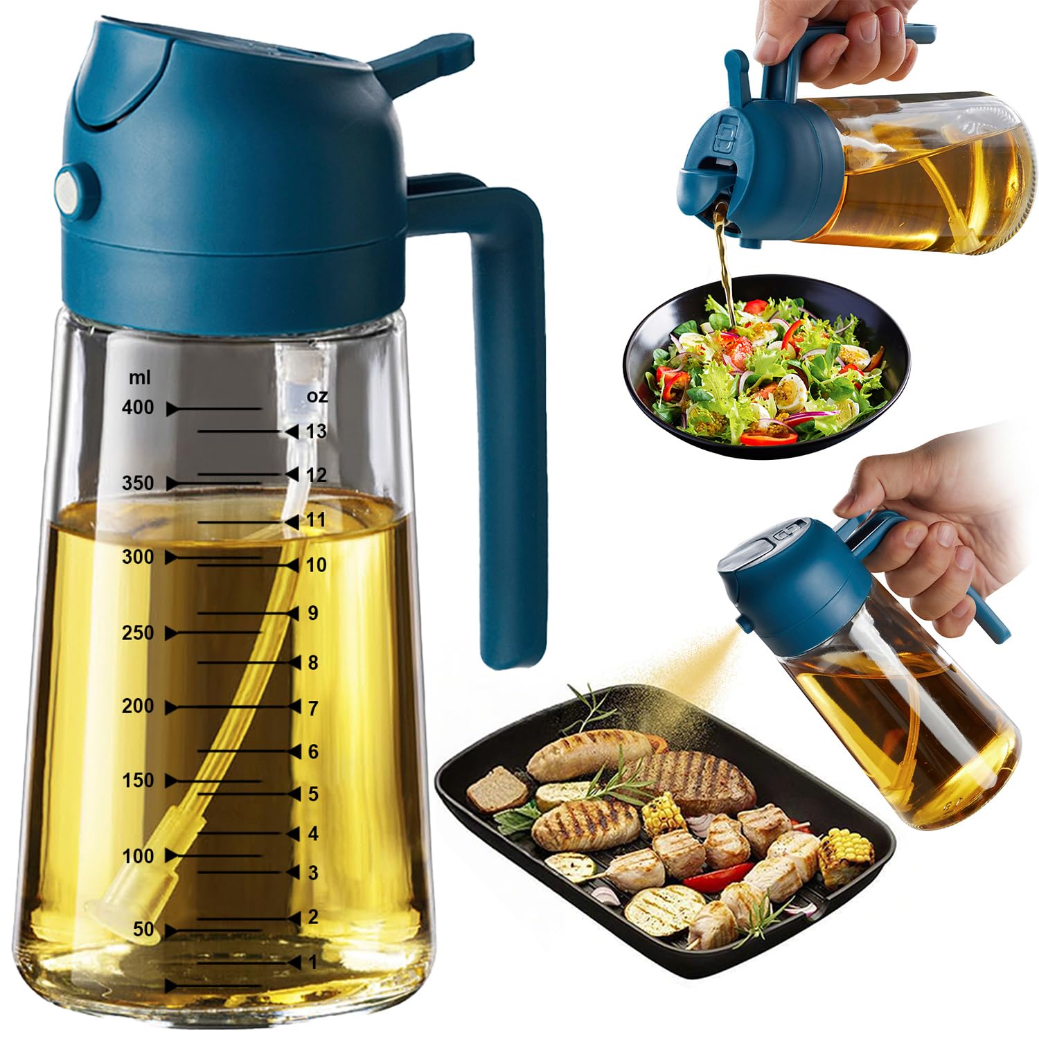Glass Olive Oil Sprayer — 2-in-1 Mister & Dispenser