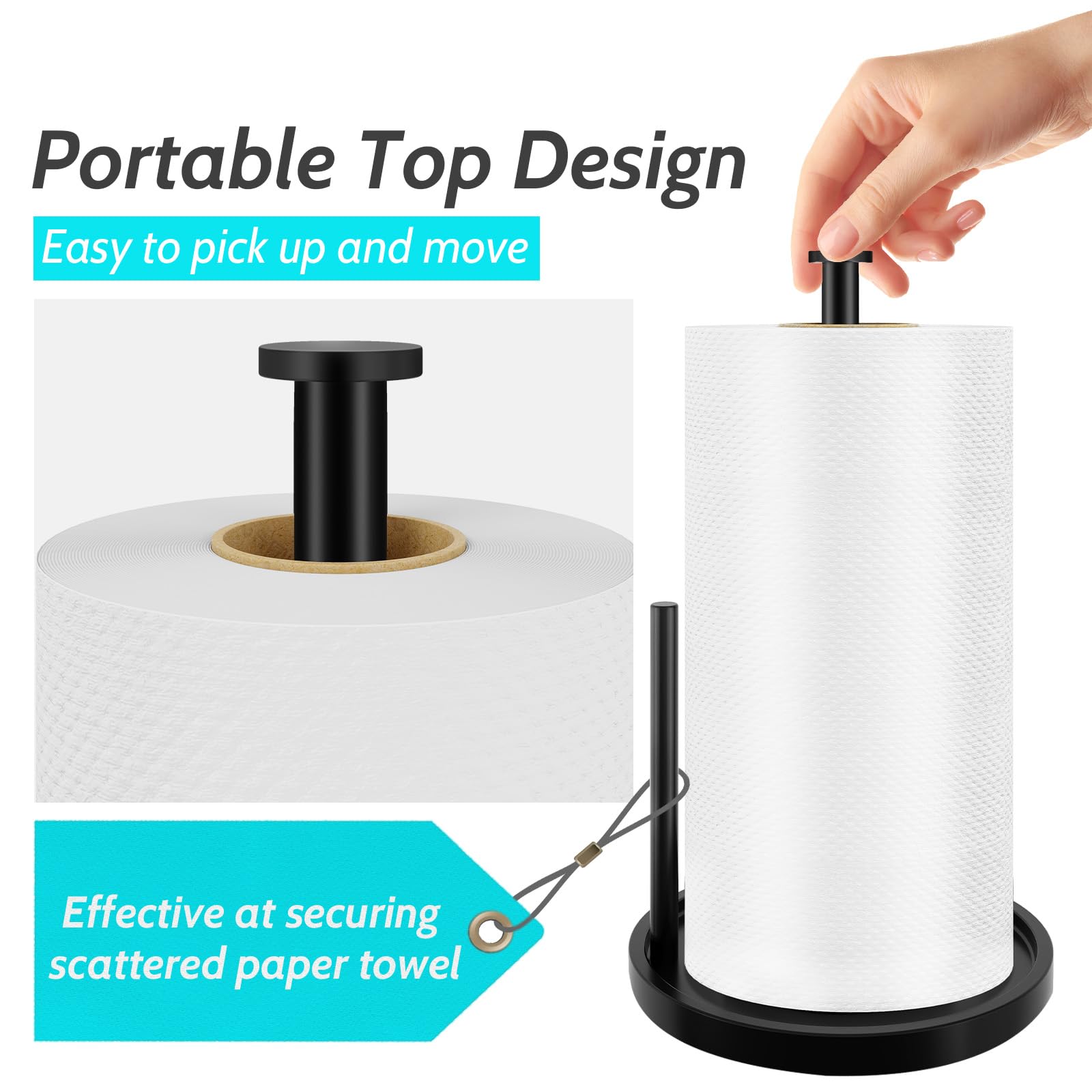 Countertop Paper Towel Holder — Weighted Base