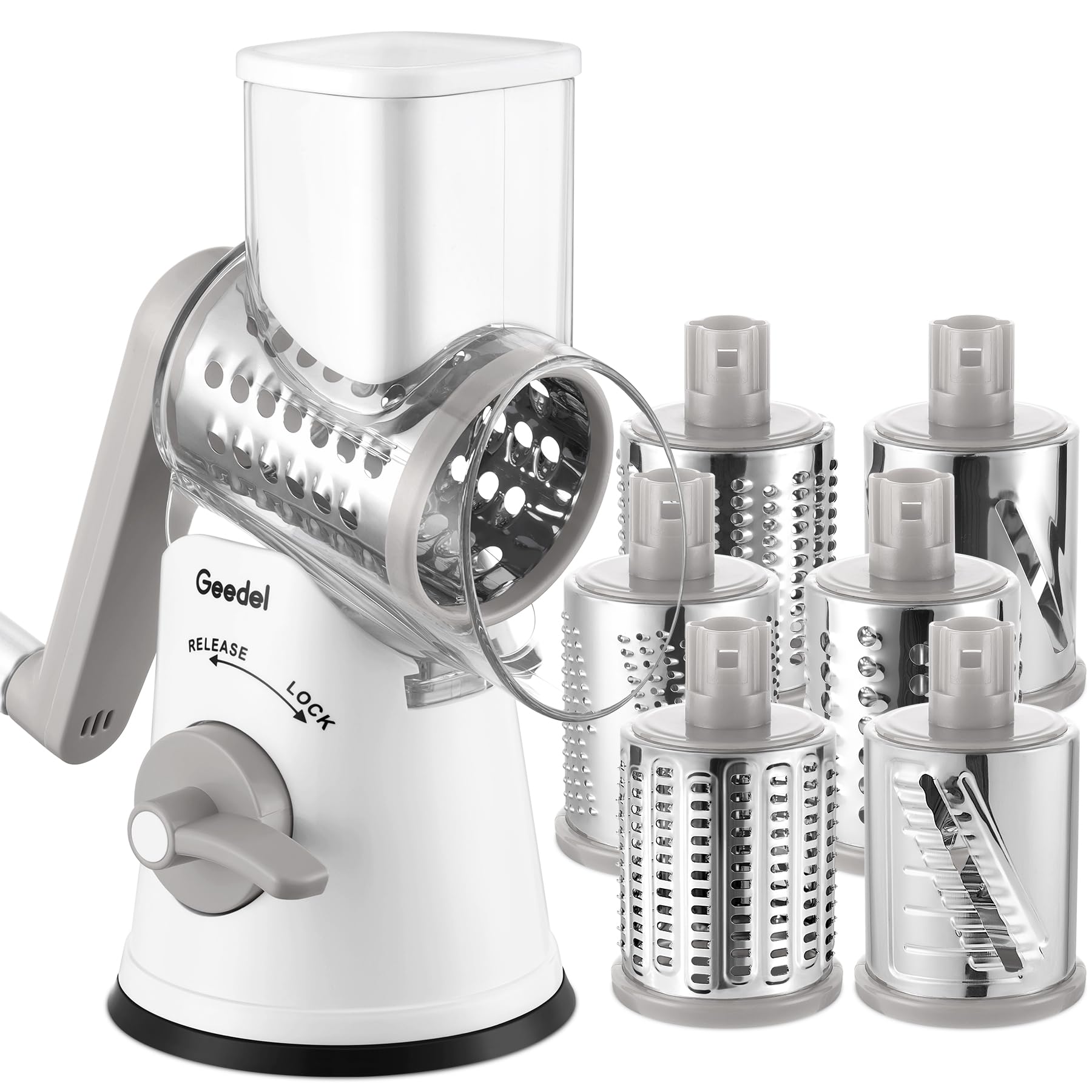 Rotary Cheese Grater & Mandoline Slicer — 3 Blades