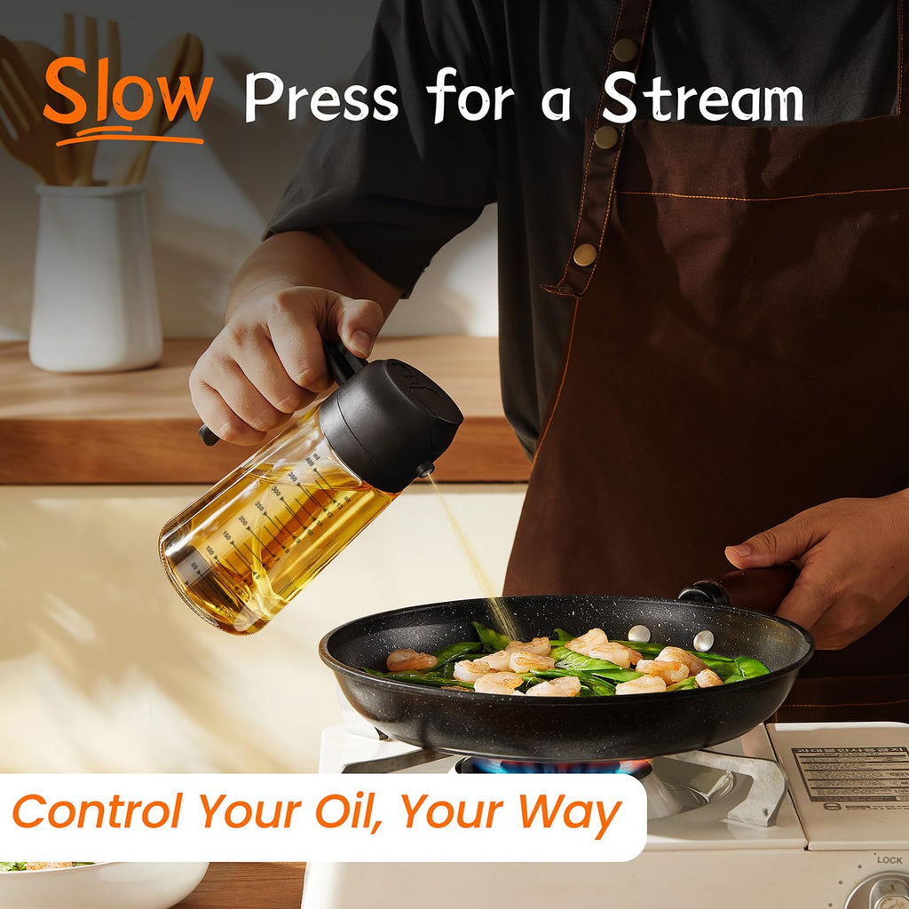 Glass Olive Oil Sprayer — 2-in-1 Mister & Dispenser