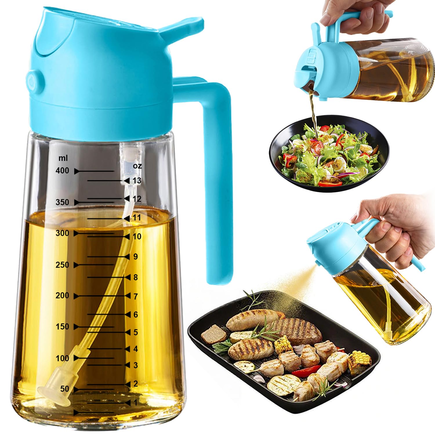 Glass Olive Oil Sprayer — 2-in-1 Mister & Dispenser
