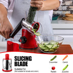 Rotary Cheese Grater & Mandoline Slicer — 3 Blades