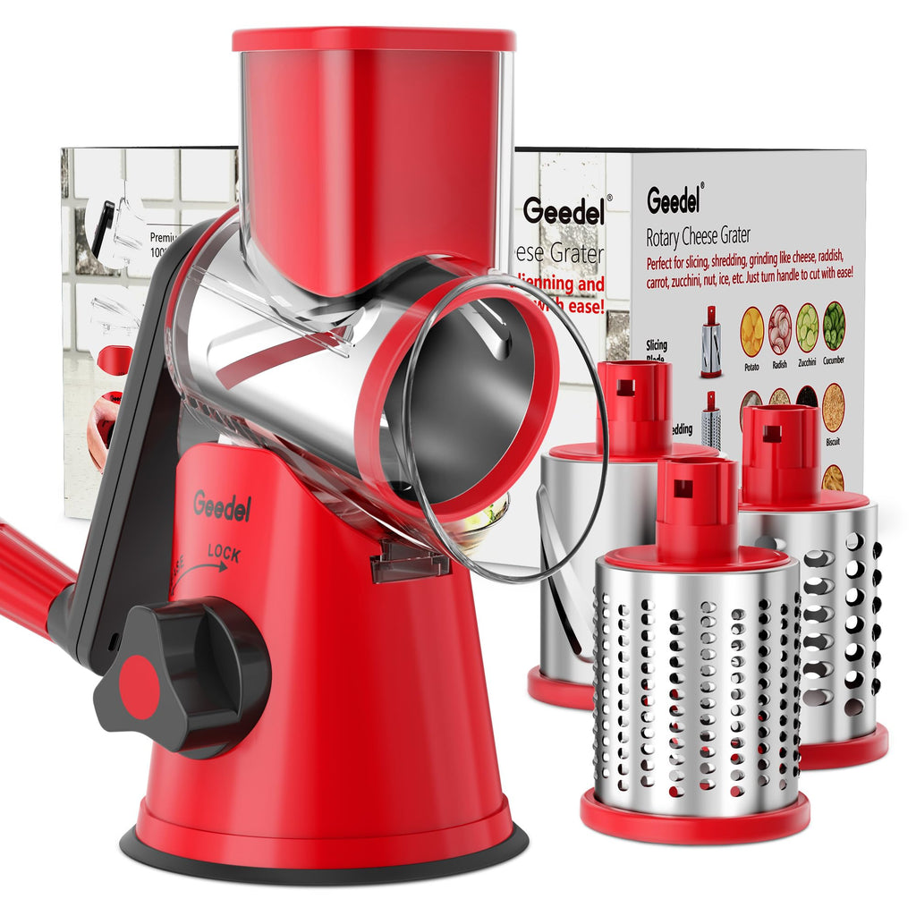 Rotary Cheese Grater & Mandoline Slicer — 3 Blades