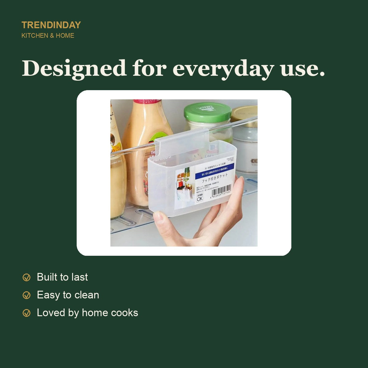 Clear Stackable Fridge Organizer Bins – view 7