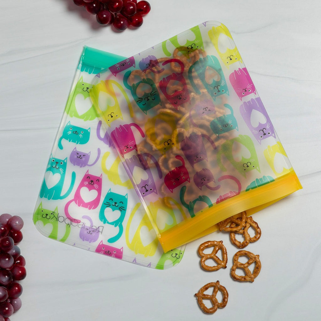 Reusable Food Storage Bags Set of 2 | Airtight Leakproof BPA-Free Freezer-Safe Reusable Bags