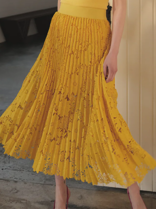 Lace Pleated Skirt