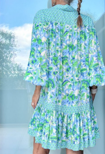 Boho Style Printed Short Dress