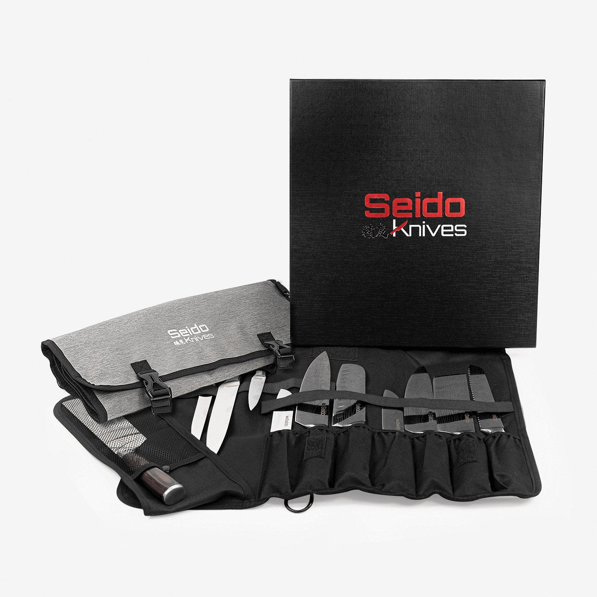 Professional Chef Knife Set with Roll-up Knife Bag
