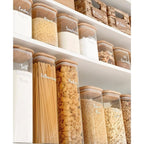 Square Glass and Bamboo Storage Jar - 1.75L