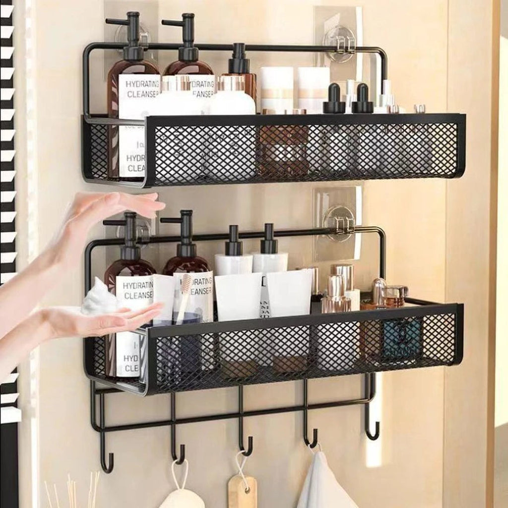 No-Drill Wall-Mounted Kitchen Storage Rack