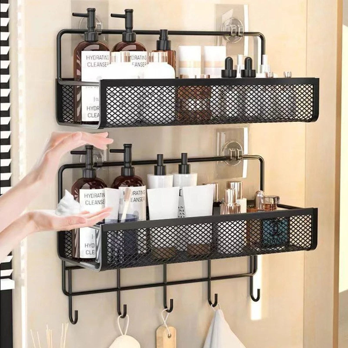 No-Drill Wall-Mounted Kitchen Storage Rack