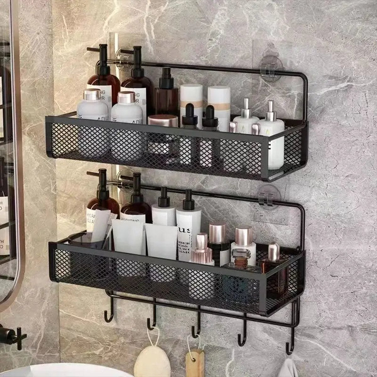 No-Drill Wall-Mounted Kitchen Storage Rack