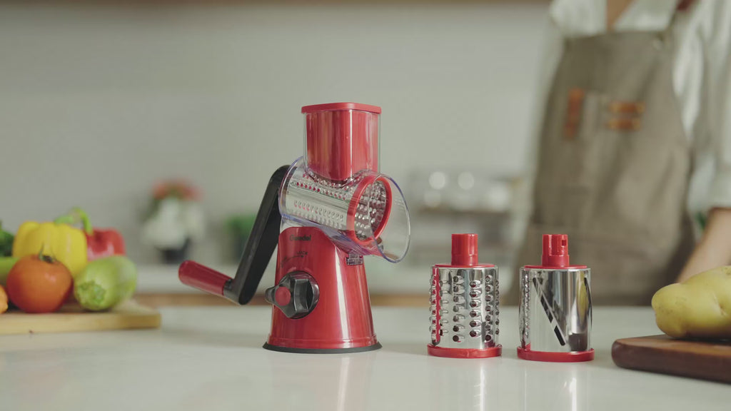 Rotary Cheese Grater & Mandoline Slicer — 3 Blades